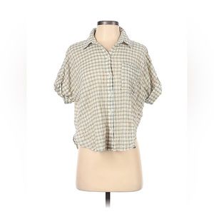 SMALL Madewell checkered gauze shirt